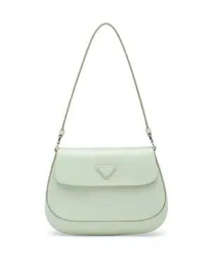 Prada Cleo Brushed Leather Shoulder Bag With Flap, Aqua-20253621