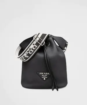 Prada Black Leather Bucket Bag-20239172
