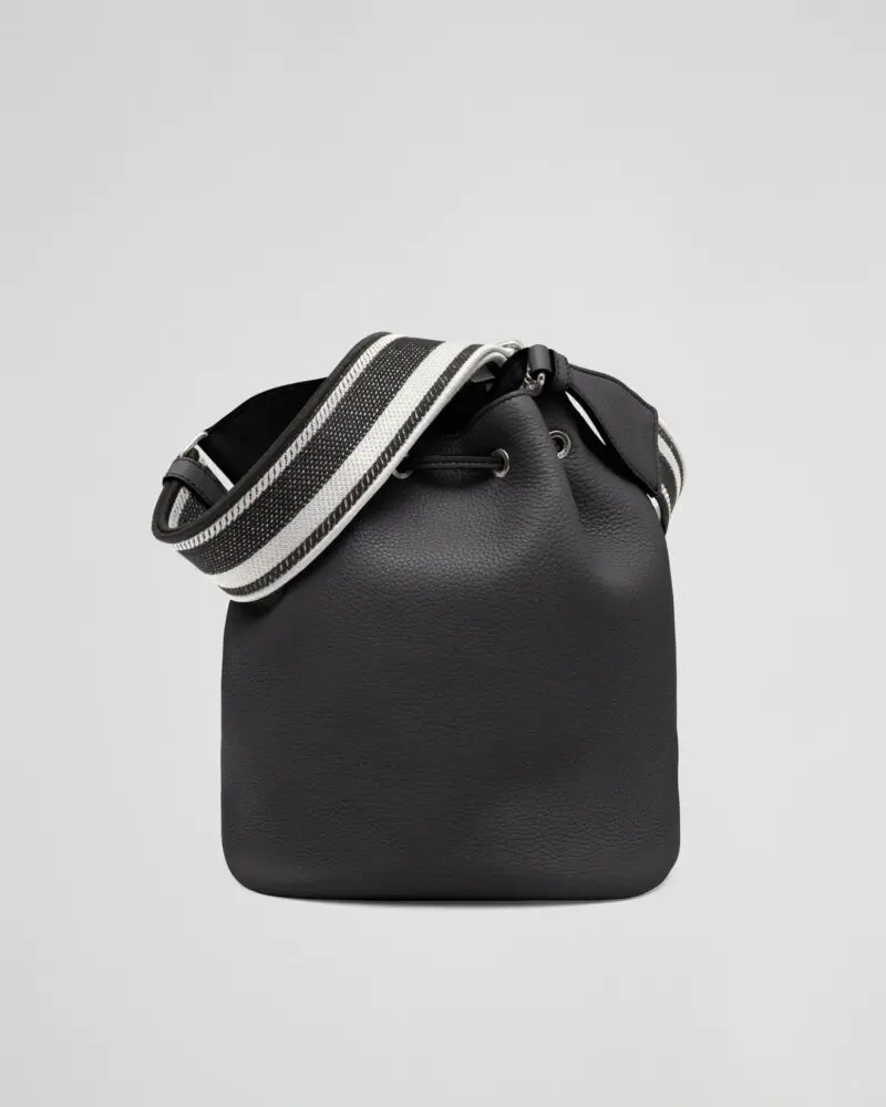 Prada Black Leather Bucket Bag - Image 4