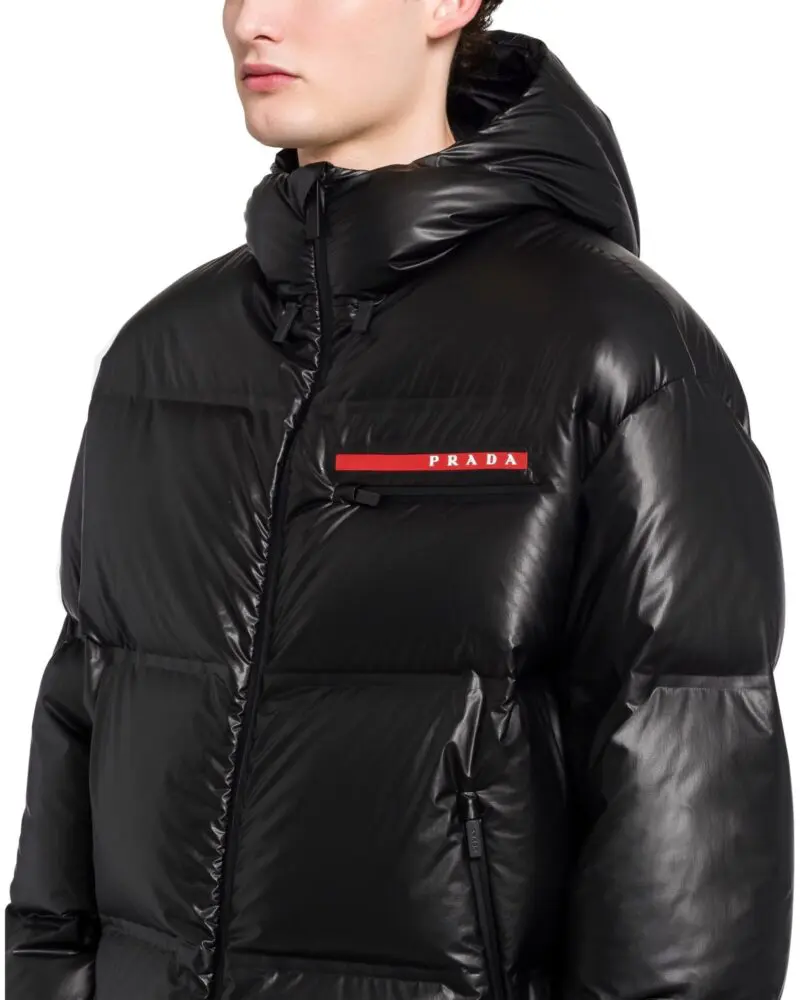 Prada Light Nylon Hooded Puffer Jacket - Image 5