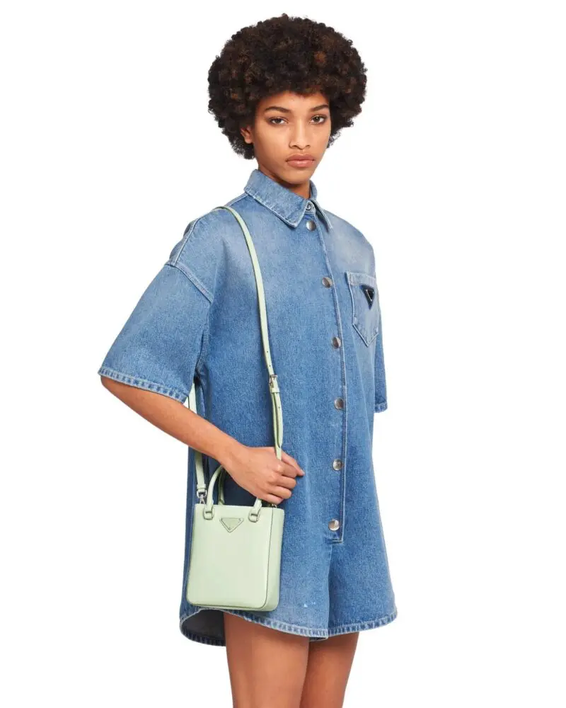 Prada Small Brushed Leather Tote - Image 2