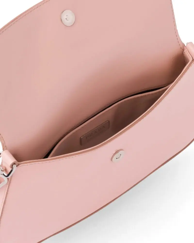 Prada Cleo Brushed Leather Shoulder Bag With Flap, Orchid Pink - Image 4