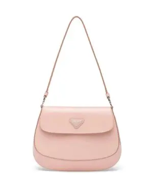 Prada Cleo Brushed Leather Shoulder Bag With Flap, Orchid Pink-20253598