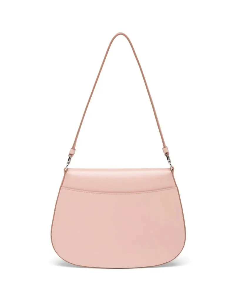 Prada Cleo Brushed Leather Shoulder Bag With Flap, Orchid Pink - Image 5