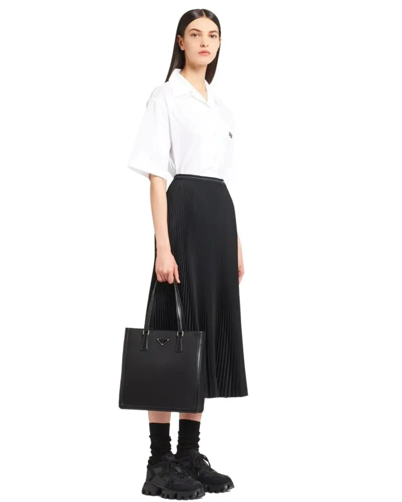 Prada Leather and Nylon Tote Bag - Image 7
