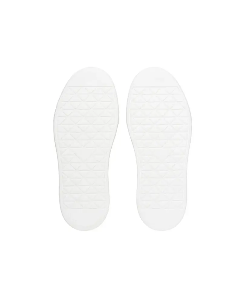 Prada Macro Re-Nylon And Brushed Leather Sneakers, White - Image 5
