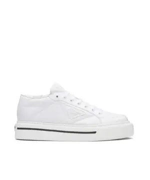 Prada Macro Re-Nylon And Brushed Leather Sneakers, White-20255119
