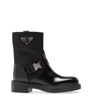 Prada Nylon Logo Biker Moto Booties-20247738