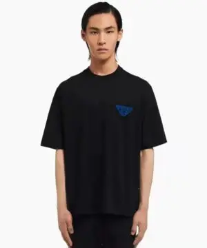 Prada Black Triangle-patch Oversized T-shirt-20244323