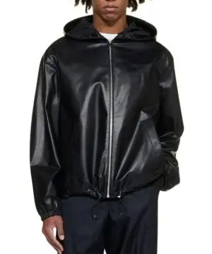 Prada Men's Logo Embossed Hooded Zipped Jacke-20237145