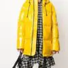 MICHAEL Michael Kors Hooded & Quilted Cire Down Jacket In Yellow-20239252