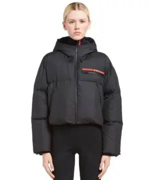 Prada Technical Nylon Puffer Jacket, Black-20247882