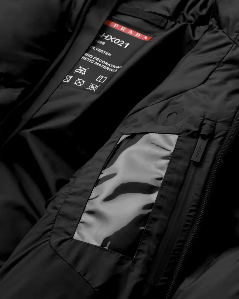 Prada Technical Nylon Puffer Jacket, Black - Image 7