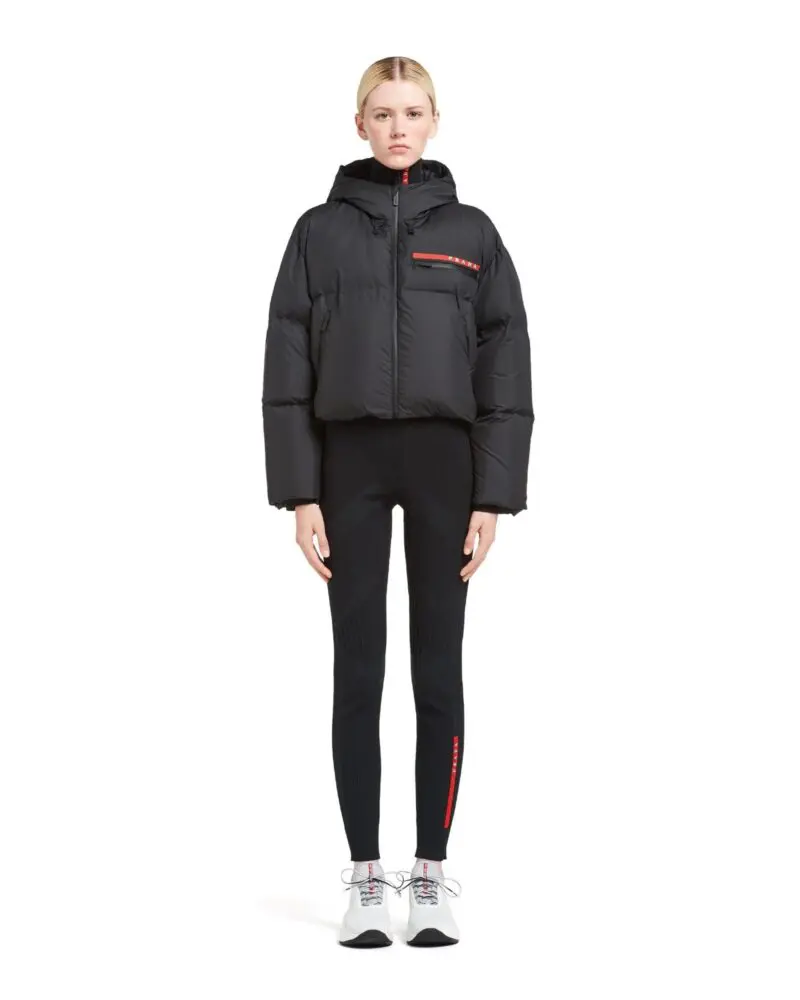 Prada Technical Nylon Puffer Jacket, Black - Image 3