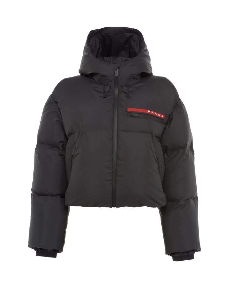 Prada Technical Nylon Puffer Jacket, Black - Image 2