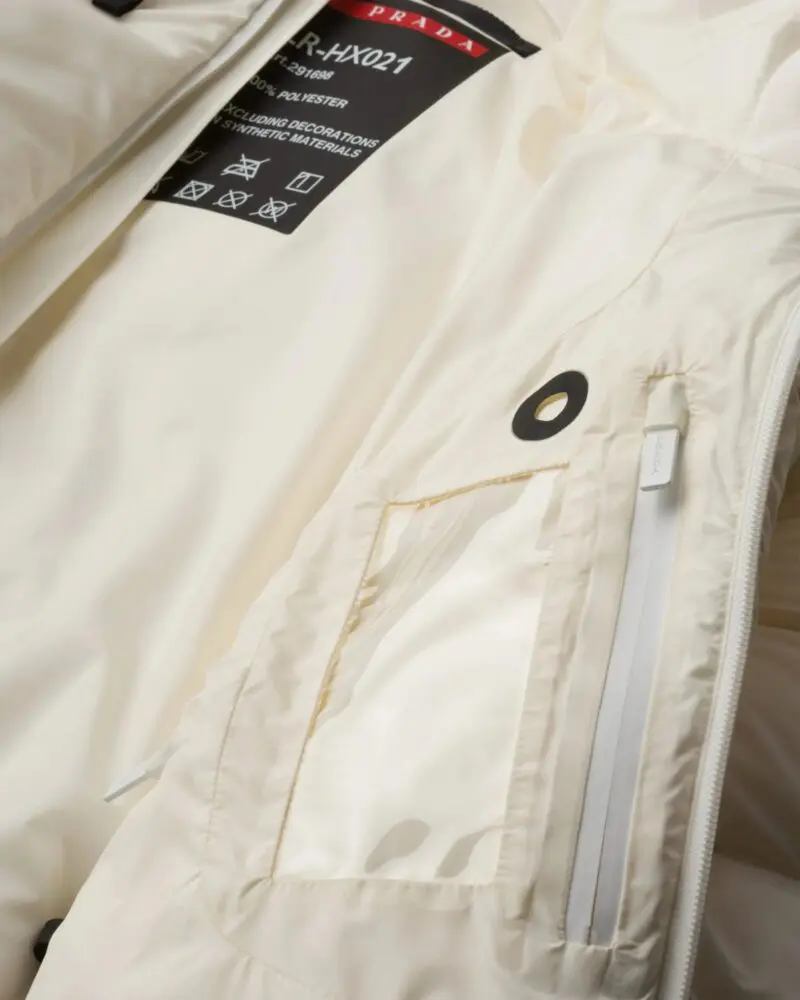 Prada Technical Nylon Puffer Jacket, White - Image 7