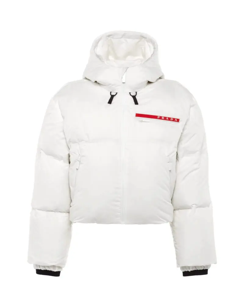 Prada Technical Nylon Puffer Jacket, White - Image 2