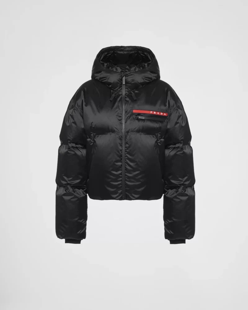 Prada cropped technical nylon down jacket