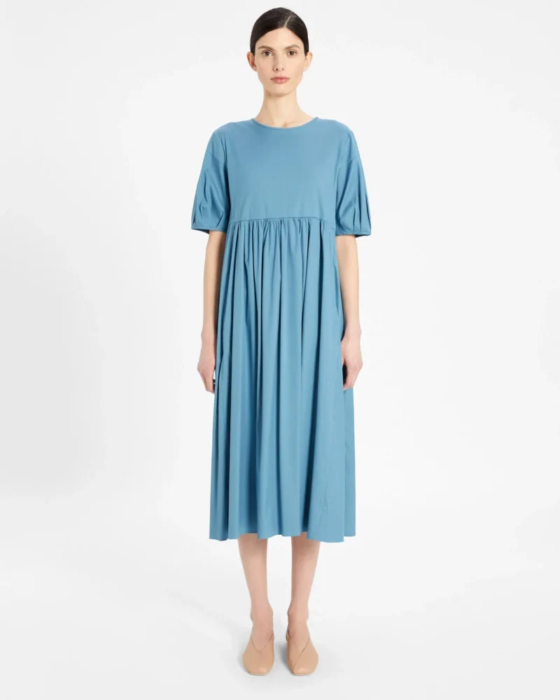 ‘s max mara cotton poplin light blue dress - image 3