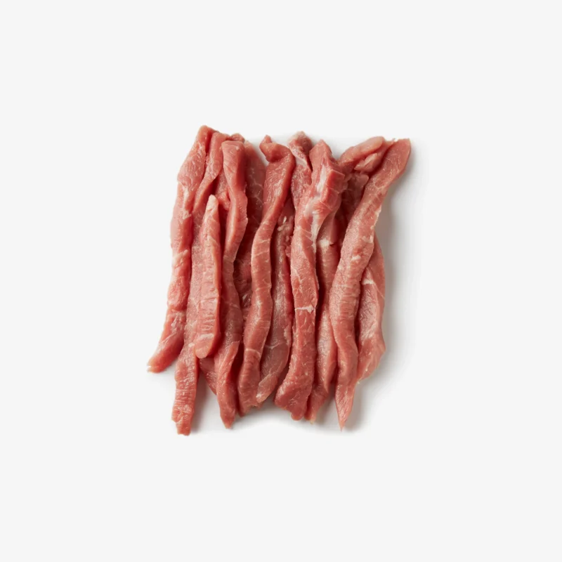 Pasture-raised heritage pork stir-fry strips, non-gmo, raised w/o antibiotics