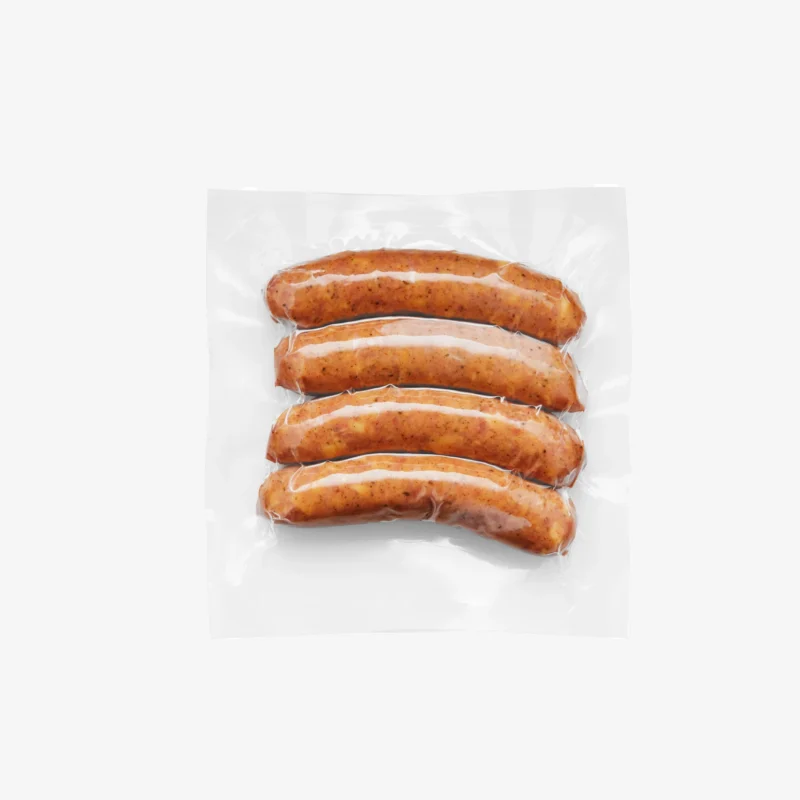 Pasture-raised heritage pork smoked austrian sausage with cheese, non-gmo, raised w/o antibiotics