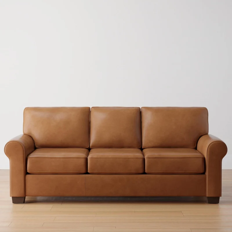 Buchanan roll arm leather sofa - image 2