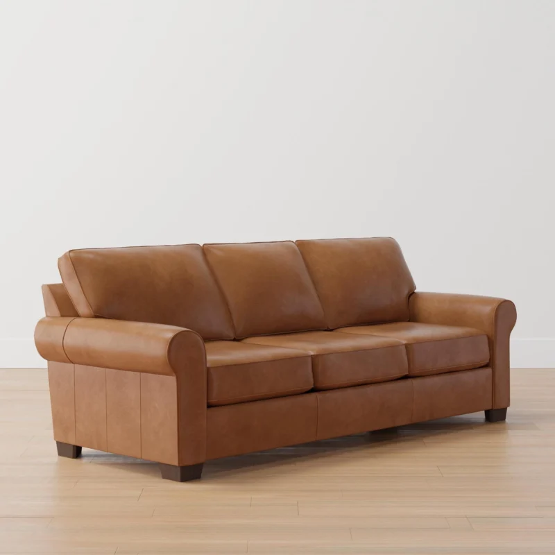 Buchanan roll arm leather sofa - image 4