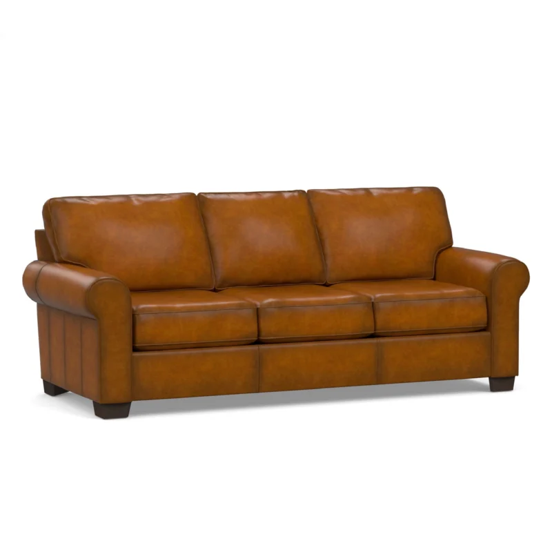 Buchanan roll arm leather sofa