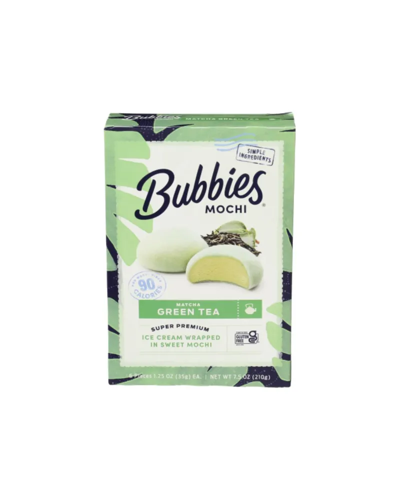 Bubbies hawaii mochi green tea ice cream bites 6 pack 6 ct 01