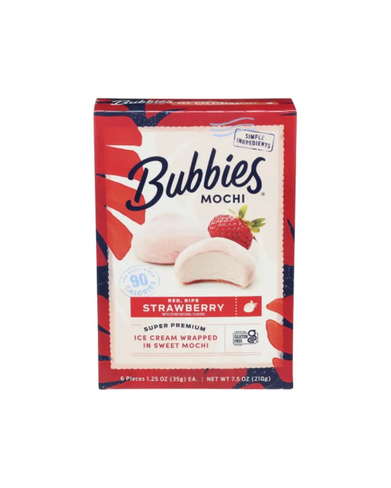 Bubbies hawaii mochi strawberry ice cream bites 6 pack 6 x 7 5 oz 01