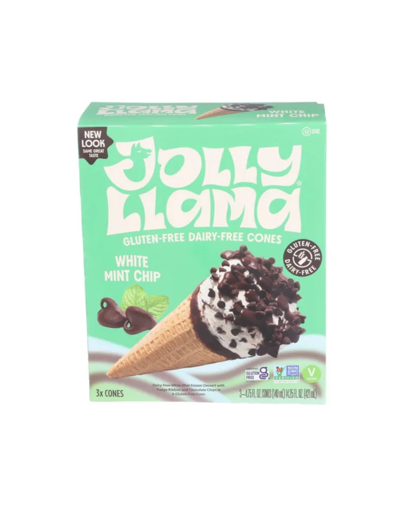 Jolly llama white mint chip cones 3 ct 01