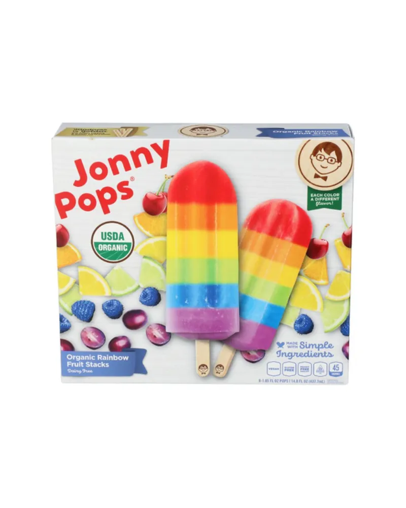 Jonny pops organic rainbow fruit stacks frozen bars 8 pack 8 ct 01