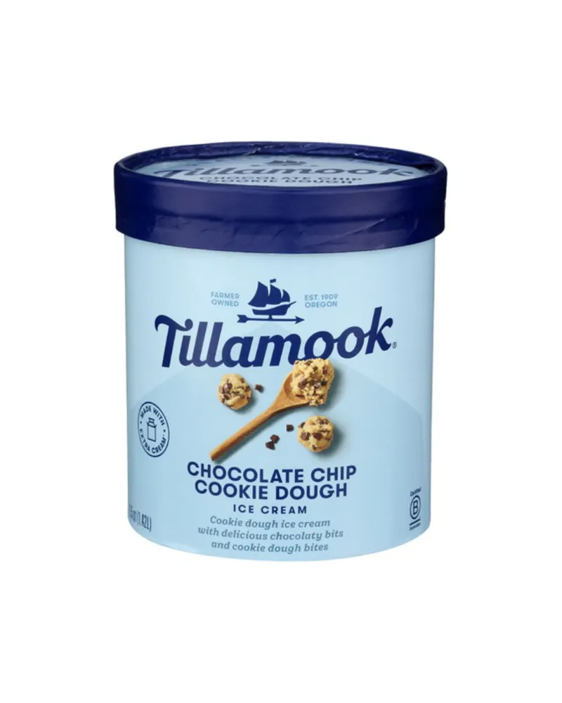 Tillamook chocolate chip cookie dough ice cream 48 fl oz 01