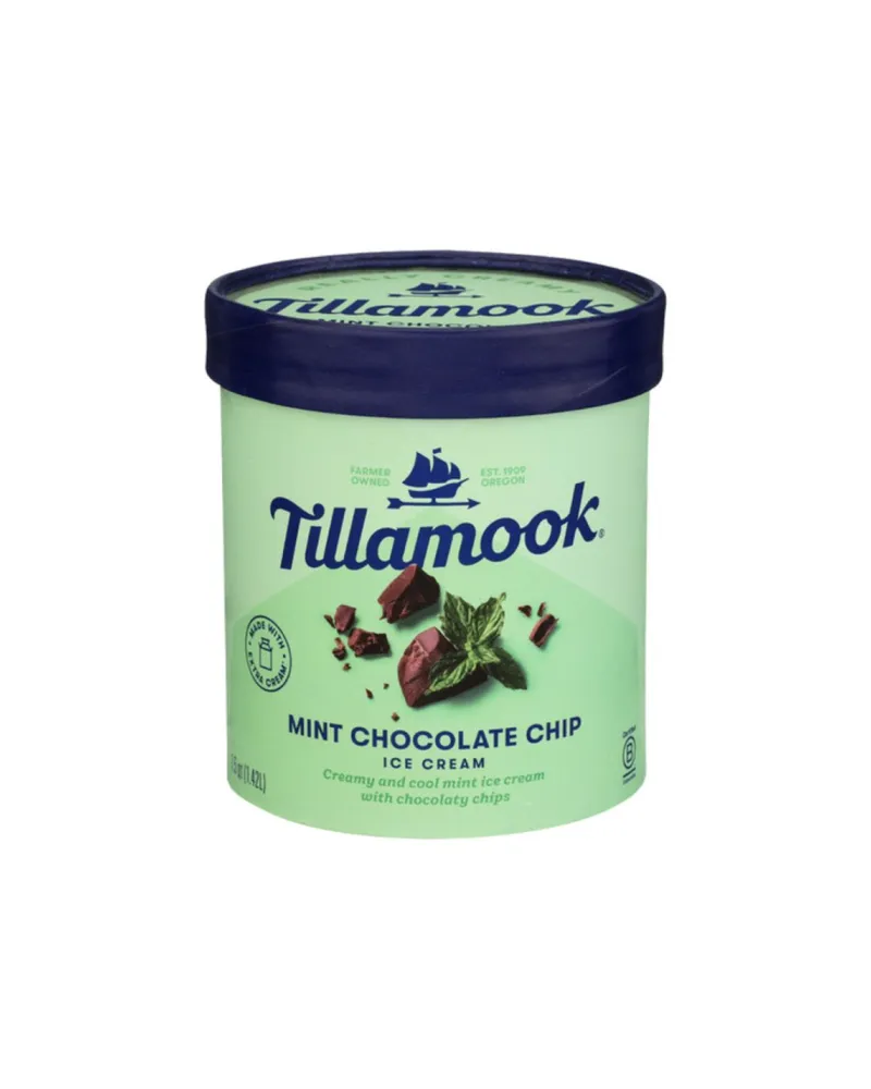 Tillamook mint chocolate chip ice cream 48 fl oz 01