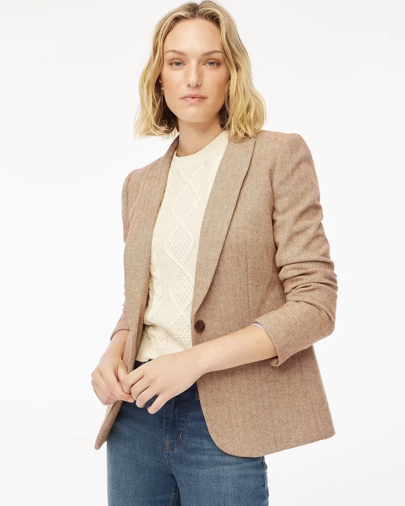 J. Crew factory herringbone wool-blend holland blazer - image 6