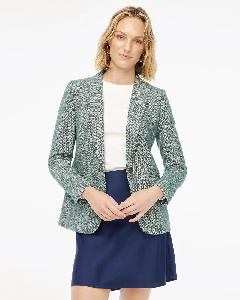 J. Crew factory herringbone wool-blend holland blazer - image 2