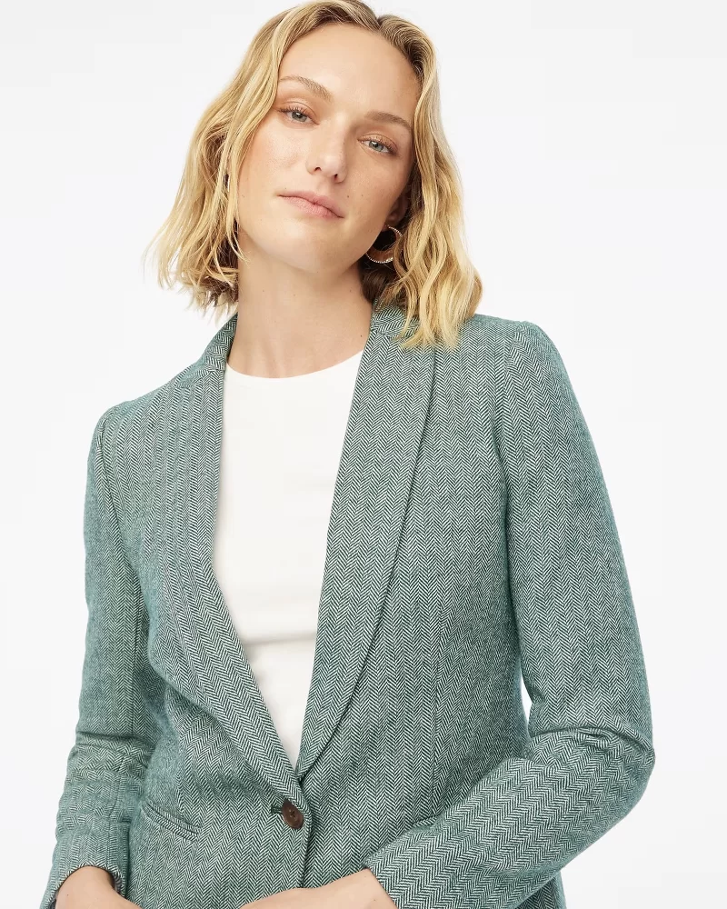 J. Crew factory herringbone wool-blend holland blazer - image 4