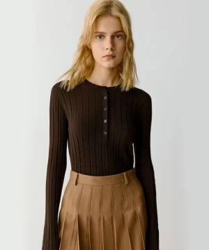 ICICLE Buttoned Neck Yak Wool Jumper