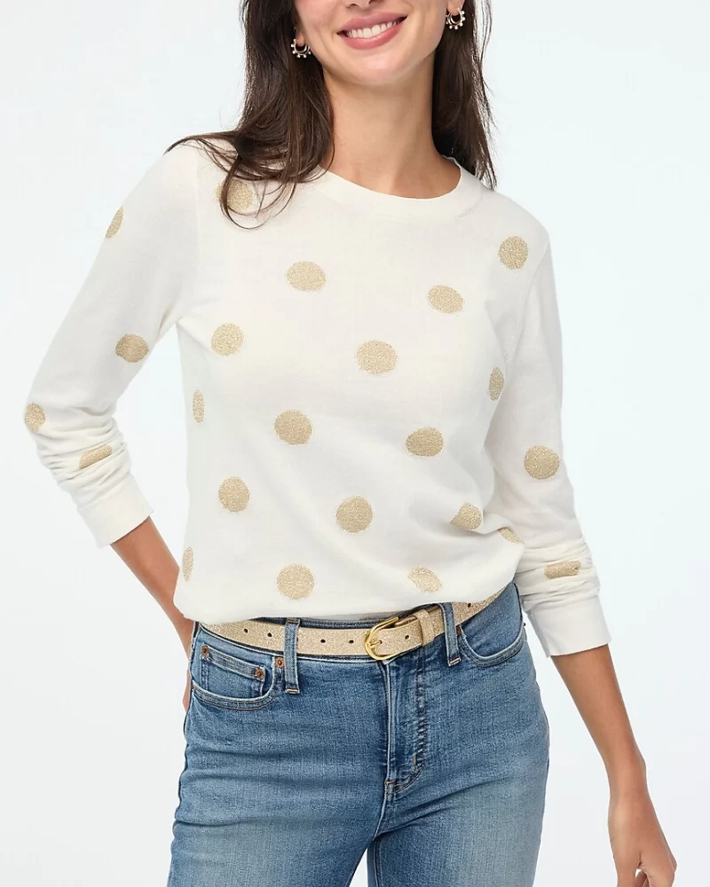 Metallic dot teddie sweater