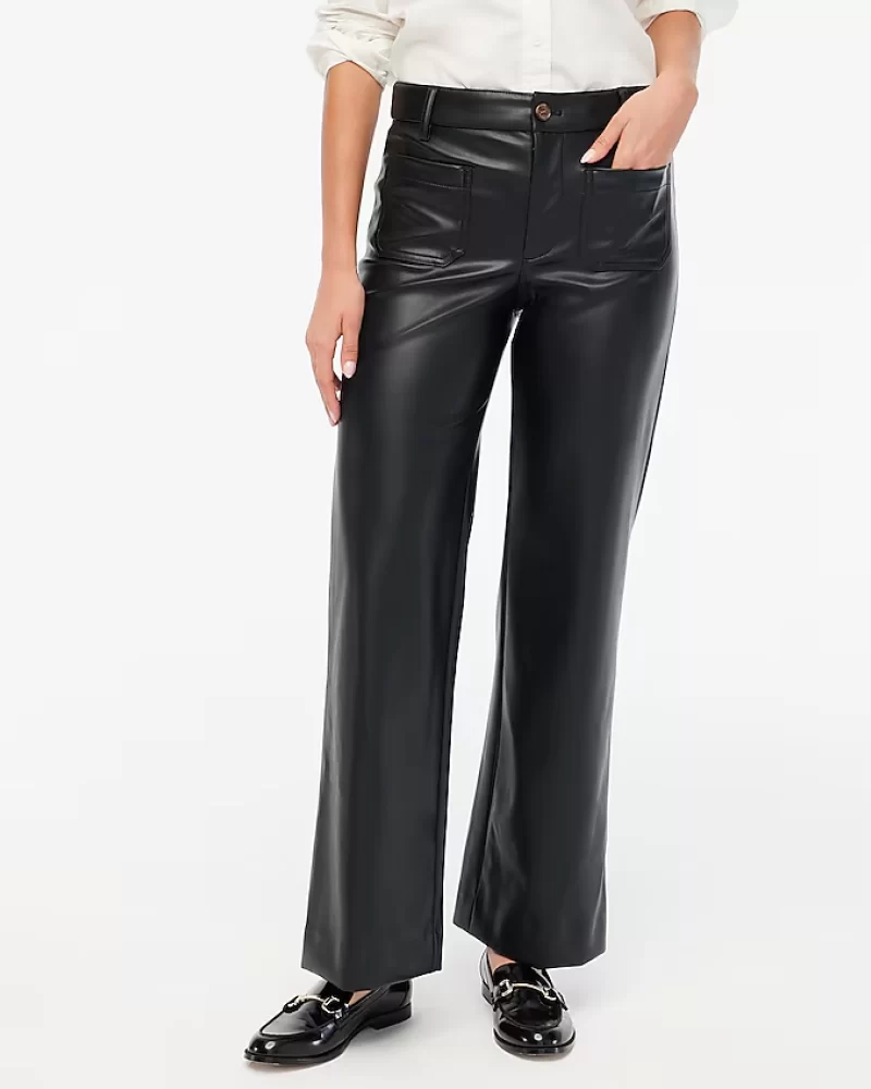 Lizzie high-rise patch-pocket faux-leather pant