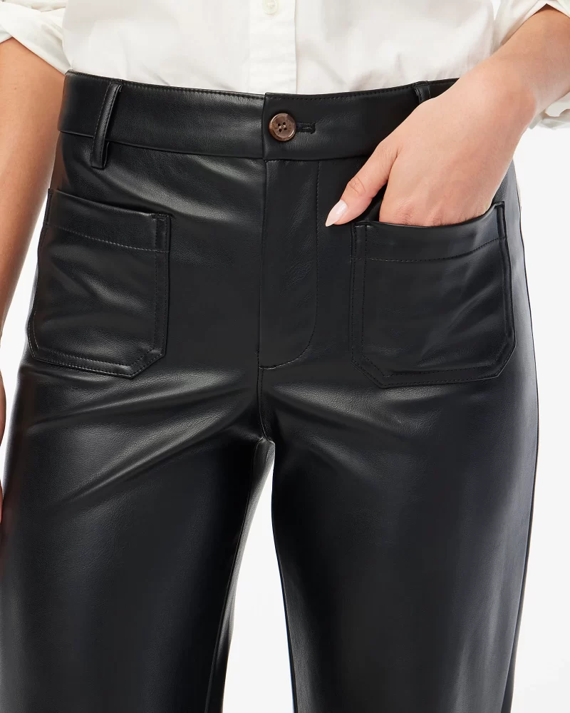 Lizzie high-rise patch-pocket faux-leather pant - image 2