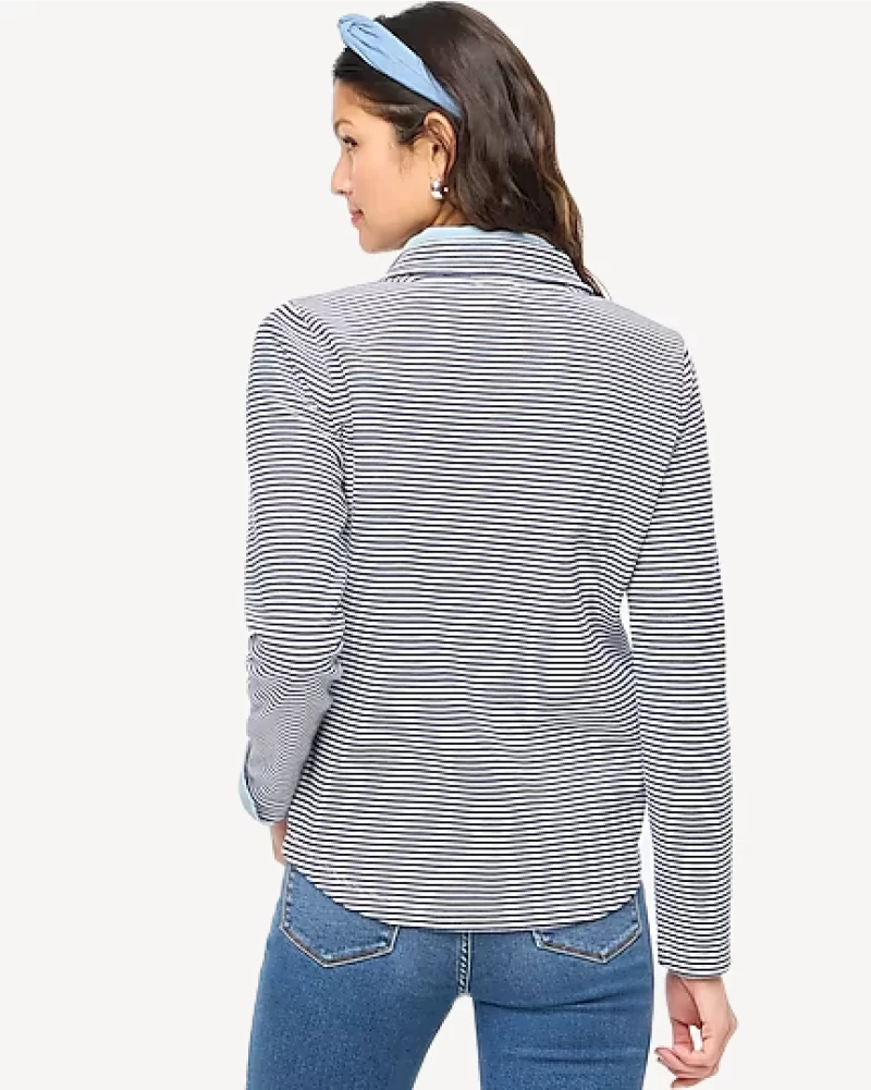 J. Crew Factory Striped terry half-zip pullover - Image 3