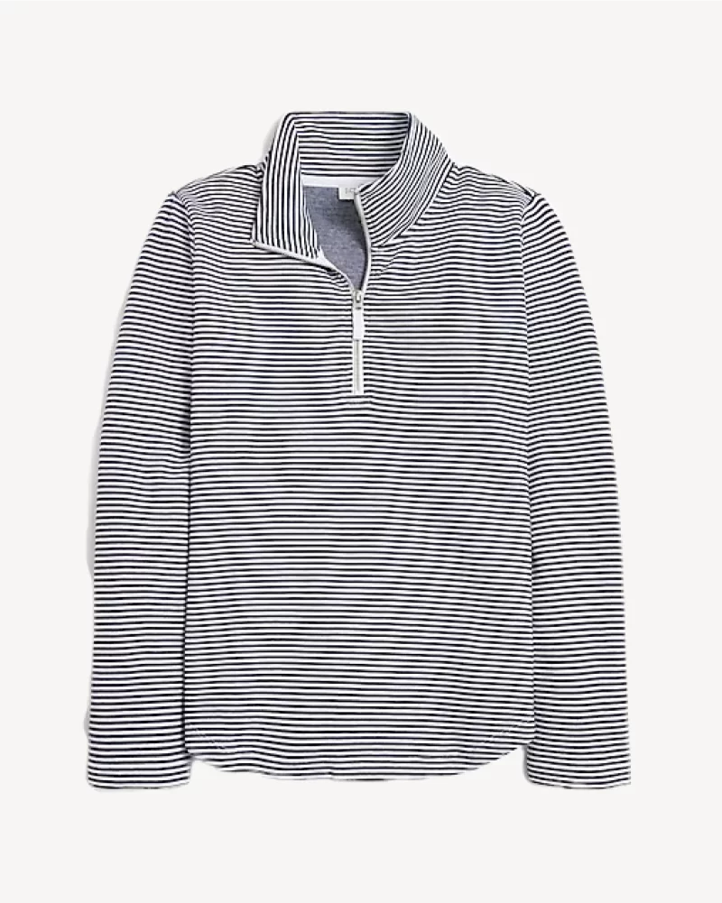 J. Crew Factory Striped terry half-zip pullover - Image 4