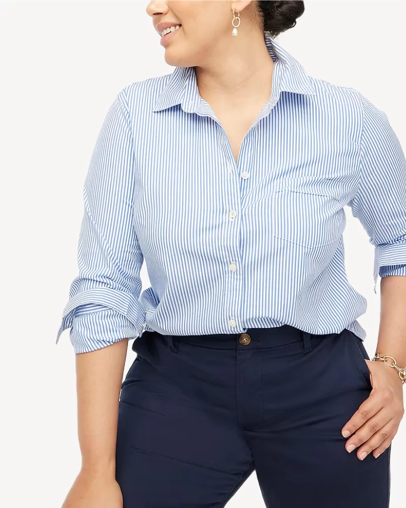 J. Crew Factory Button-up cotton poplin shirt in signature fit