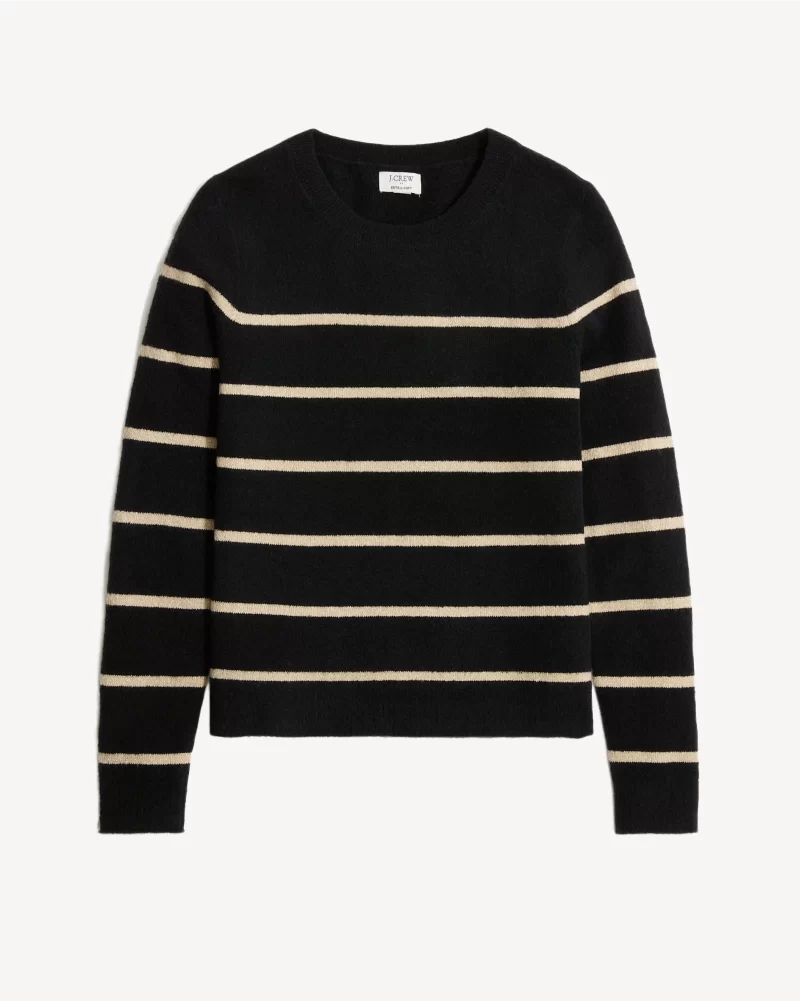 Shimmer striped crewneck in extra-soft yarn - image 3