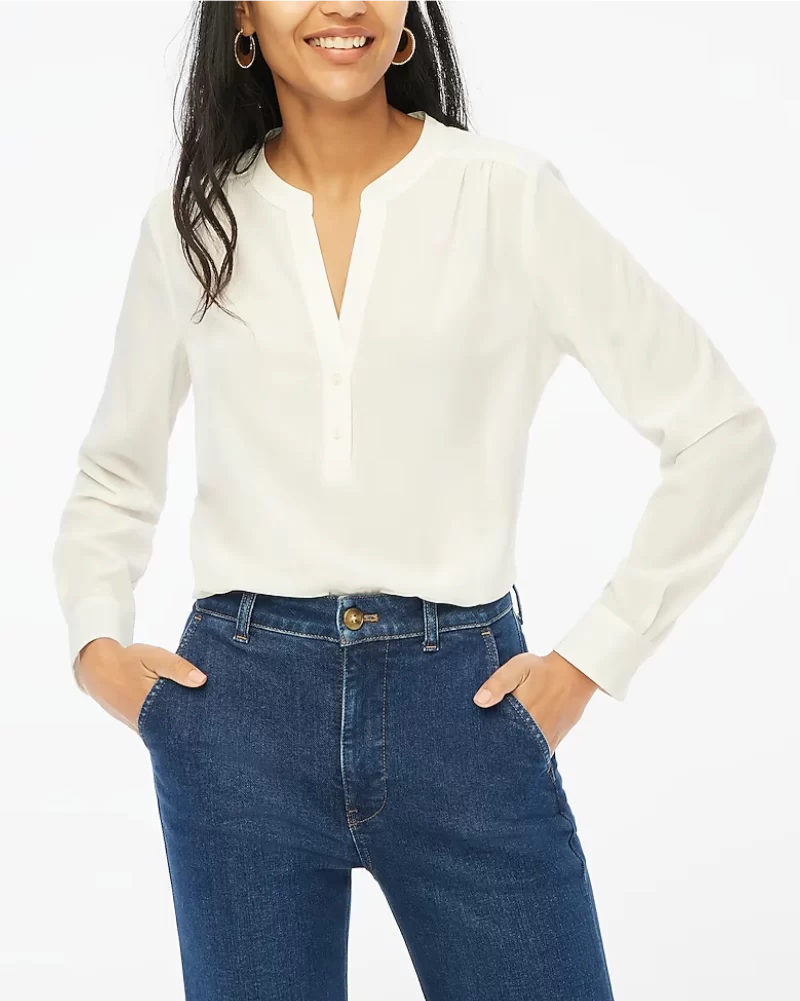 Popover placket blouse