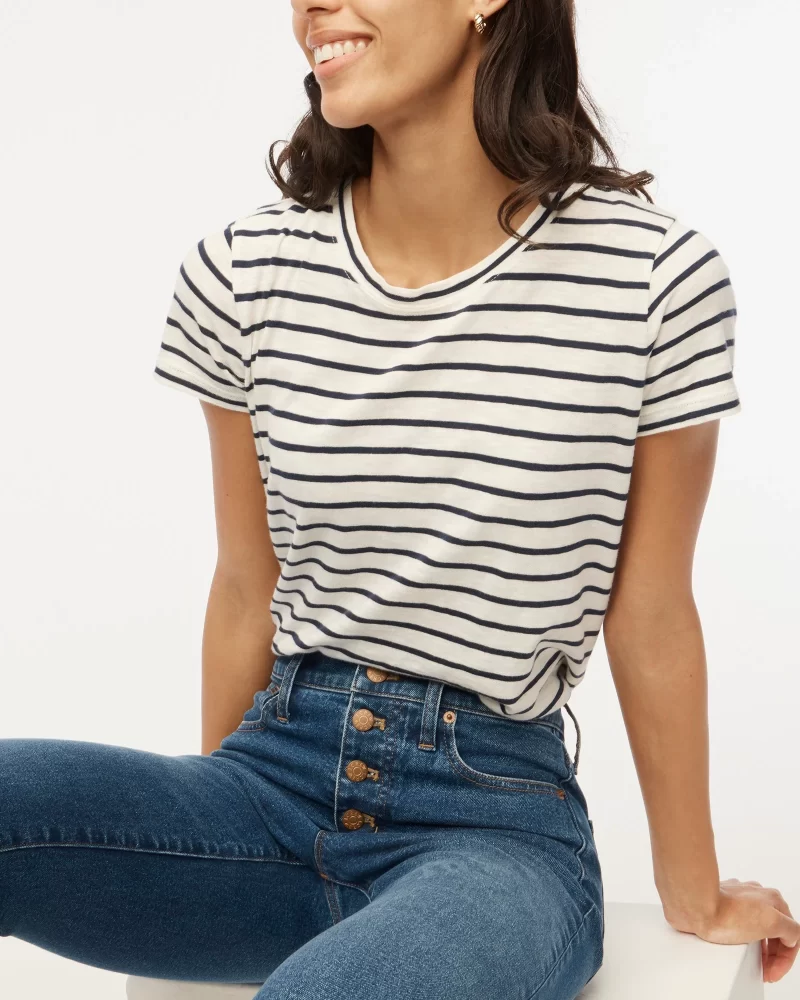 Striped girlfriend crewneck tee