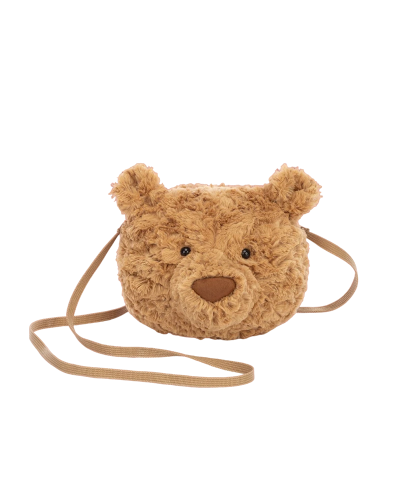 A brown teddy bear bag