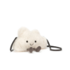 A white fluffy cloud shaped object with a strap