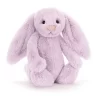 A purple stuffed animal rabbit